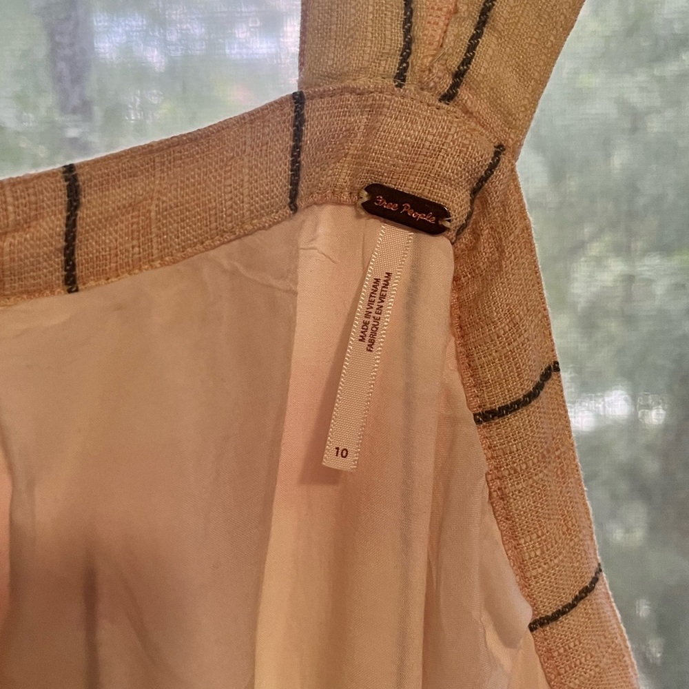 NWT Free People Linen Suspender Overall Skirt 10 - Picture 5 of 7